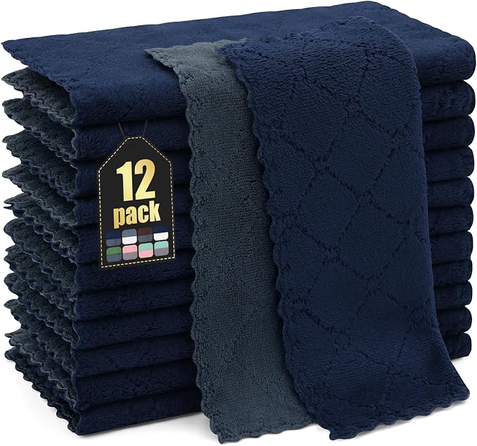 Homaxy 12 Pack Kitchen Cloths Dish Towels, Super Soft and Absorbent Dish Cloths by Homaxy