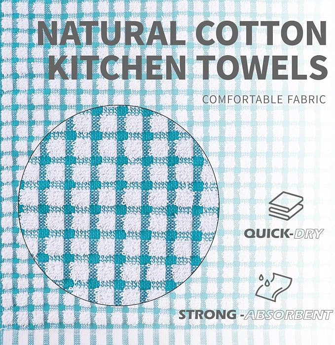 Oeleky Dish Towels for Kitchen, Cotton Kitchen Towels for Drying Dishes Pack of - Image 6