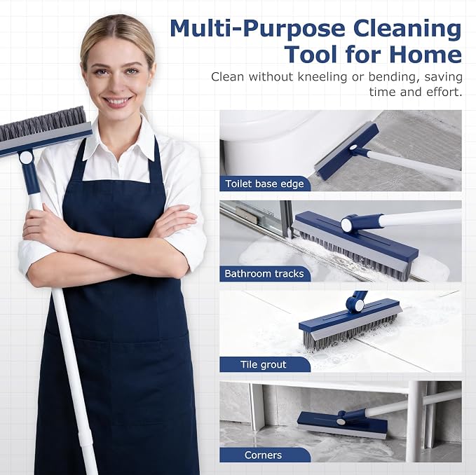 Grout Brush with Long Handle, Grout Cleaner Brush - Image 5