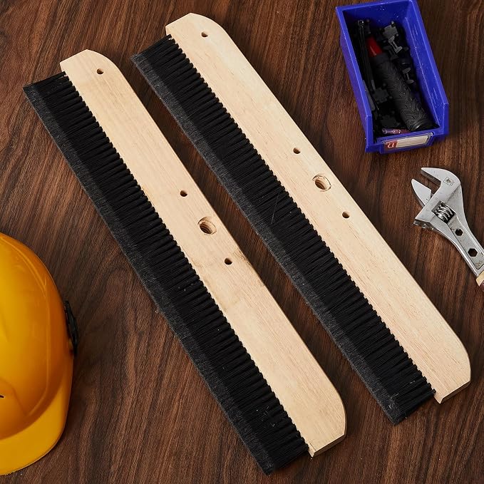 2 Pack 24 Inch Concrete Broom Finishing Tools Wood Backed, Polypropylene - Image 7