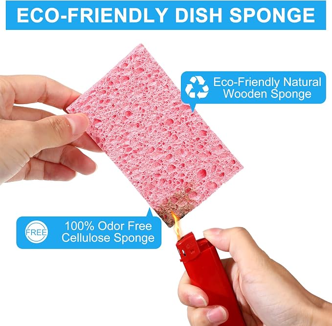 Zhengmy 48 Pieces Sponges Kitchen Compressed Sponges Bulk Natural Dish Sponge - Image 3