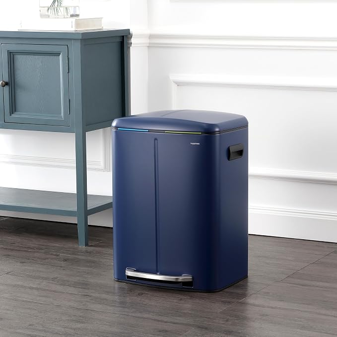 happimess HPM1005J Marco Rectangular 10.6-Gallon Double Bucket Trash Can - Image 2