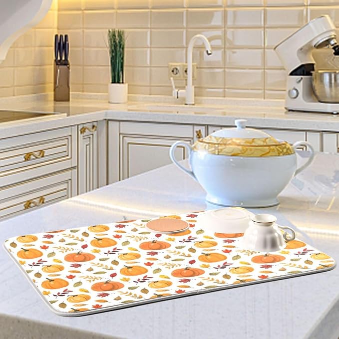 Fall Pumpkin Pattern Dish Drying Mat - Image 6
