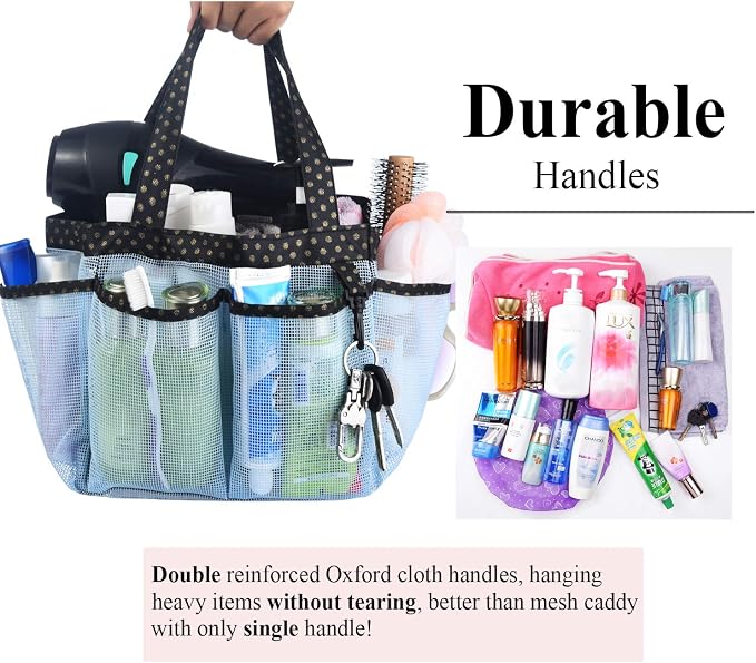 Haundry Mesh Shower Caddy Bag, Portable Shower Caddy Tote Organizer - Image 4