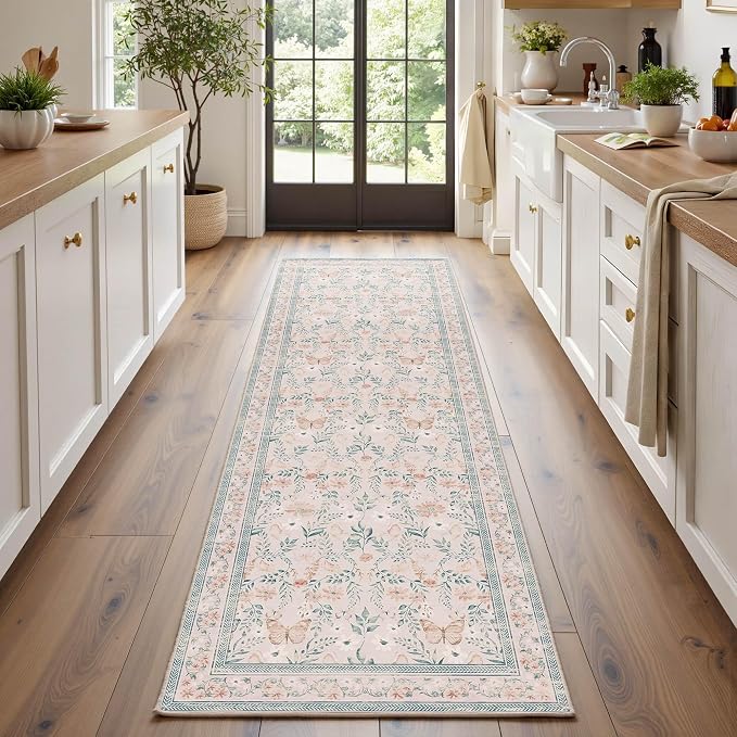 2x6 Floral Runner Rug, Washable Runners by Rugxara