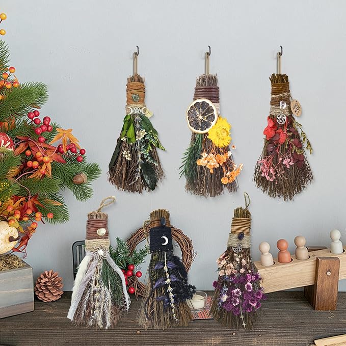 Cinnamon Broom 7.5 Inch Mini Spring Floral Cinnamon Broomstick Scented Natural - Image 6