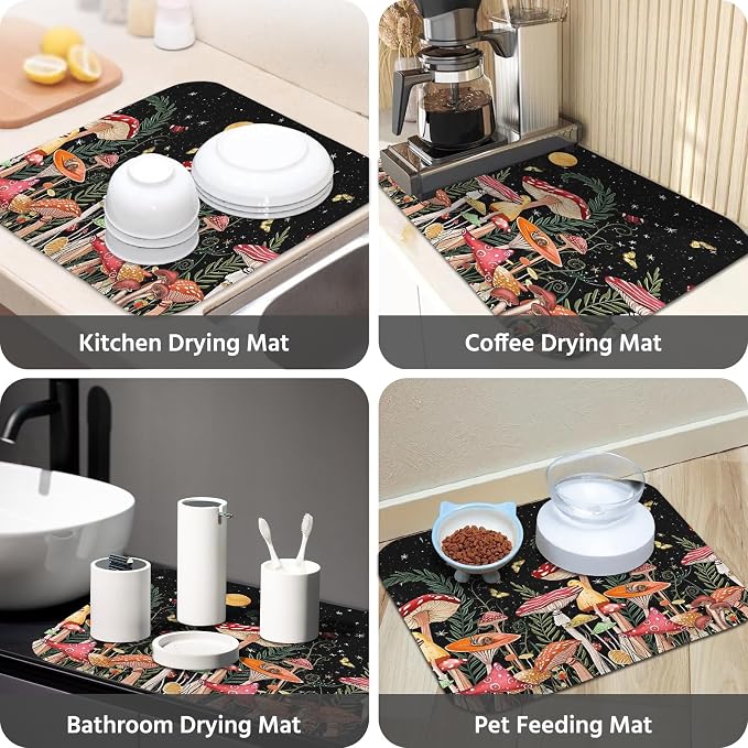 Dish Drying Mat for Kitchen Counter 18x24 Inch, Super Absorbent Dish Drainer Mat - Image 7