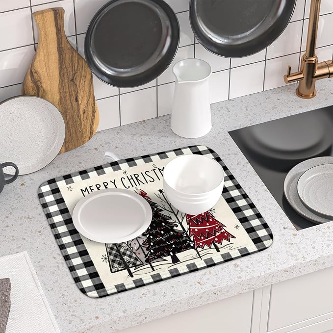 Merry Christmas Tree Dish Drying Mat - Image 6