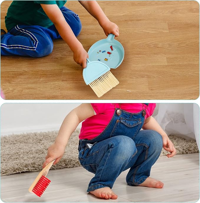 Kids Cleaning Set with Electric Vacuum Cleaners, Wooden Pretend Play - Image 5