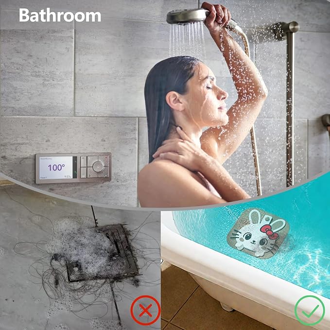2-in-1 Shower Drain Hair Catcher & Bathtub Drain Cover, Odor-Proof Silicone - Image 3