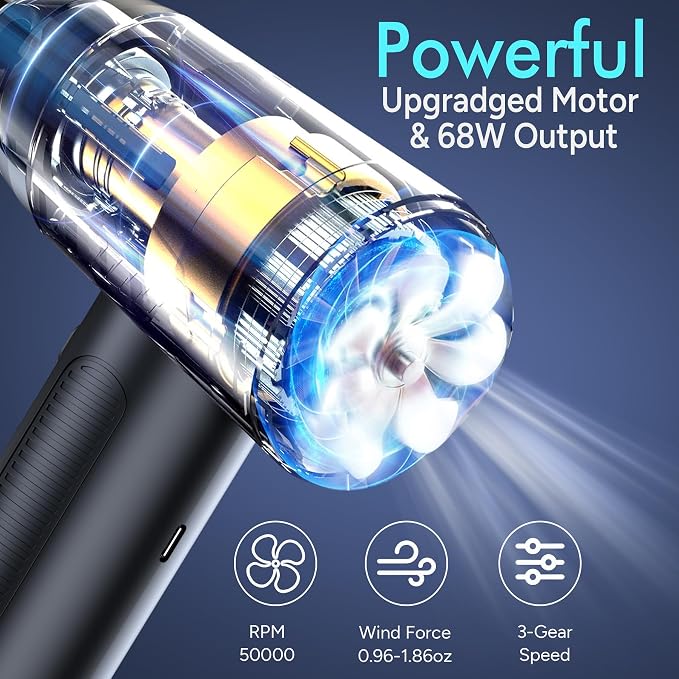 Electric Compressed Air Duster, 3-Gear Dust Blower - Image 2