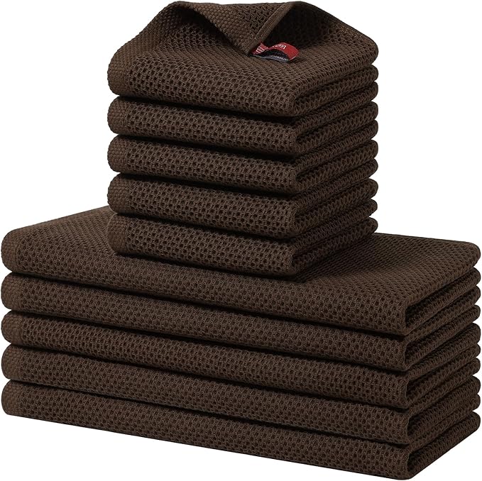 Homaxy 100% Cotton Kitchen Towels and Dishcloths Set, 12 x 12 Inches and 13 x by Homaxy