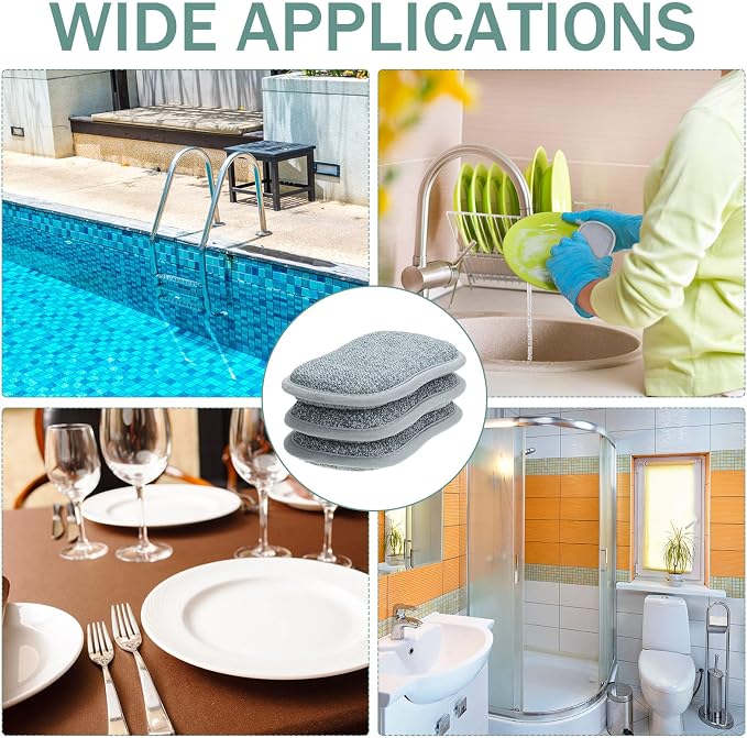 24 Pack Multi Purpose Scrub Sponges Non Scratch Microfiber Sponge Cleaning Dish - Image 7