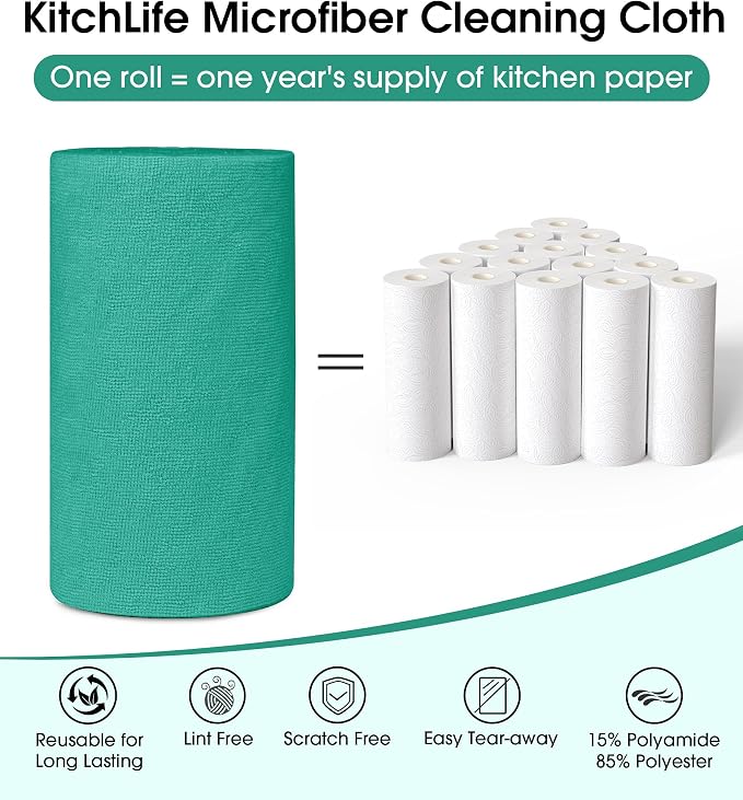 KitchLife Microfiber Cleaning Cloth Roll, 100 Pack - Image 3