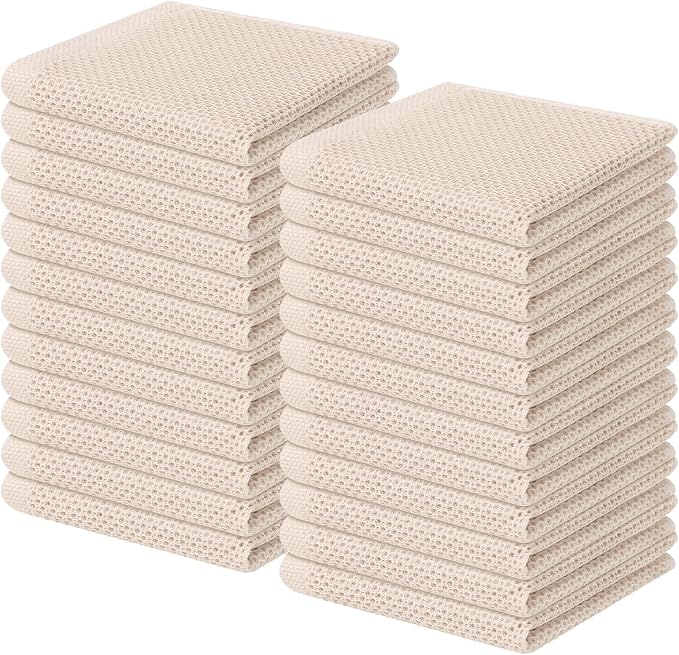 Homaxy 100% Cotton Waffle Weave Kitchen Dish Cloths, Ultra Soft Absorbent Quick by Homaxy