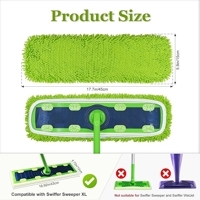 XL Mop Pads Compatible with Swiffer XL Sweeper, X-Large Dry Sweeping Cloths - Image 6