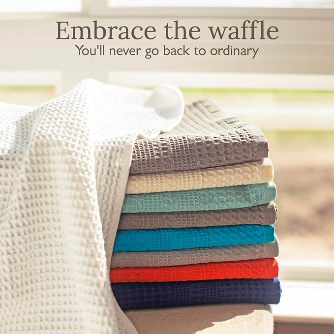 GILDEN TREE Waffle Bath Sheet Large Bath Towels Quick Dry Thin Body Towels - Image 7