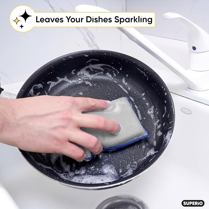 Microfiber Sponges for Dishes Kitchen Sponges Non-Scratch Sponge Dish Scrubber - Image 5