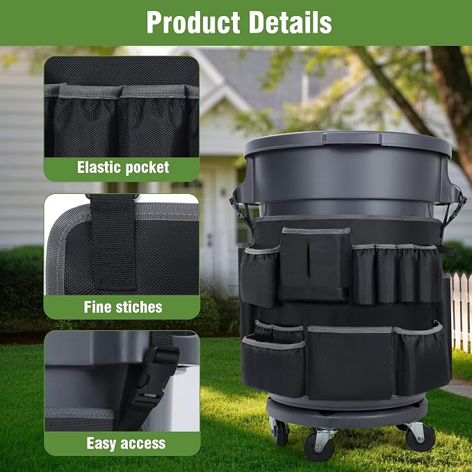 4PCS Trash Can Caddy Bags Fit 32-55 Gallon Garbage Bin, Garbage Bin Caddy Bag - Image 7