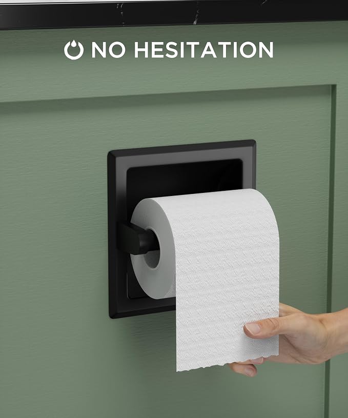 FORIOUS Recessed Toilet Paper Holder, Stainless Steel Durable Tissue Roll - Image 2