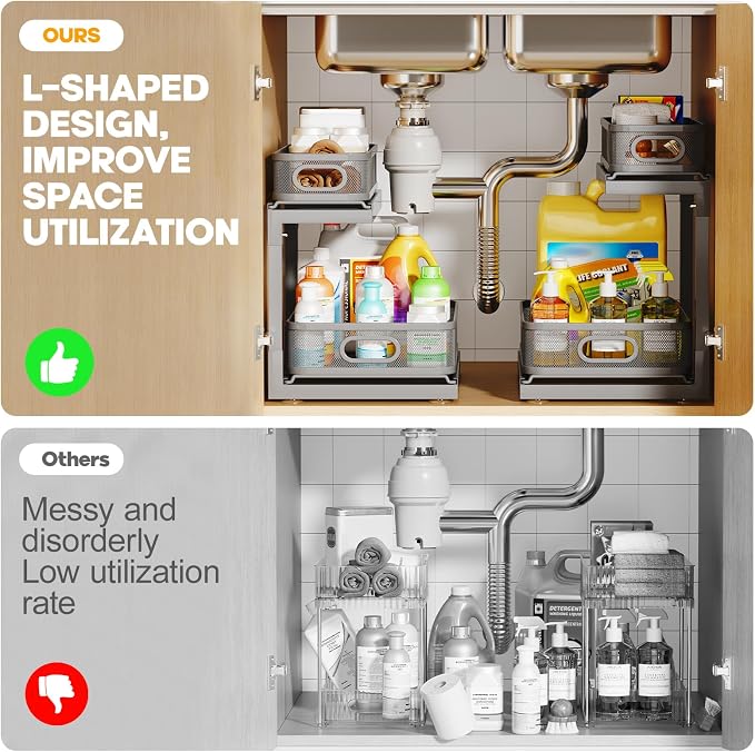 2-Pack Under Sink Storage Organizer - Image 3