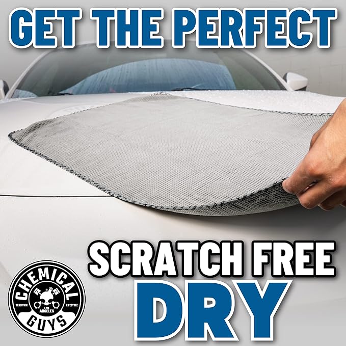 Chemical Guys Waffle Weave Gray Matter Microfiber Drying Towel - Image 7