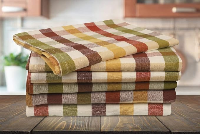 Kitchen Towels Set of 6 Multiolor Buffalo Checks 20X30 Inches, Soft Premium - Image 5