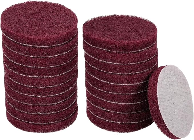 HARFINGTON 20pcs Scrubber Scouring Pads 500 Grits 3 Inch Drill Power Brush Hoop by HARFINGTON