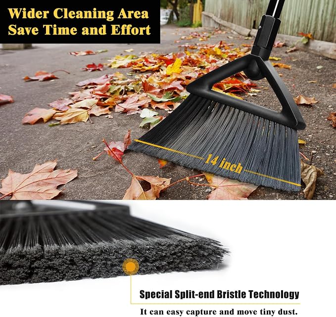 Outdoor Angle Broom Indoor, Upgraded Heavy Duty Commercial Brooms, Restaurant - Image 3