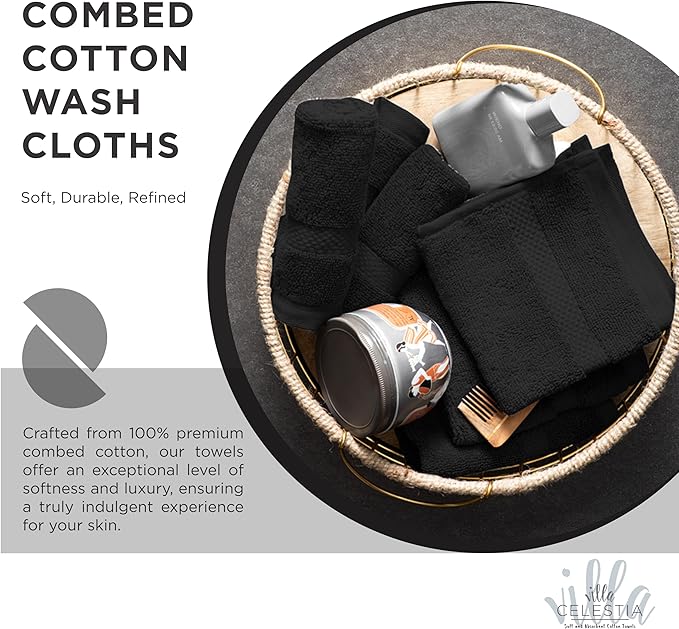 100% Cotton Wash Cloth for face & Body Set of 12, Sustainable, Highly Absorbent - Image 2