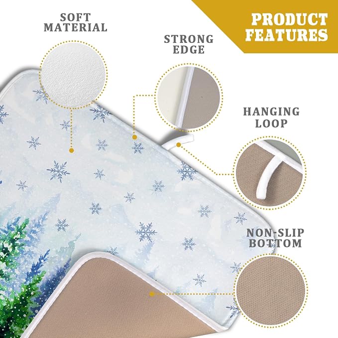 Winter Dish Drying Mat Forest Kitchen Mat - Image 4