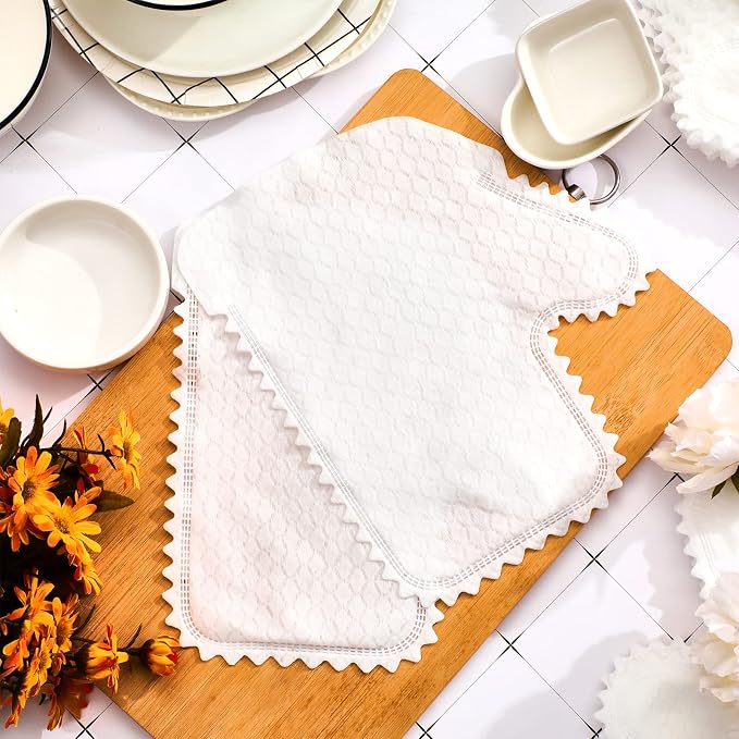 Patelai 40 Pieces White Microfiber Dusting Cloths Gloves, Dust Wipes, Feather - Image 6