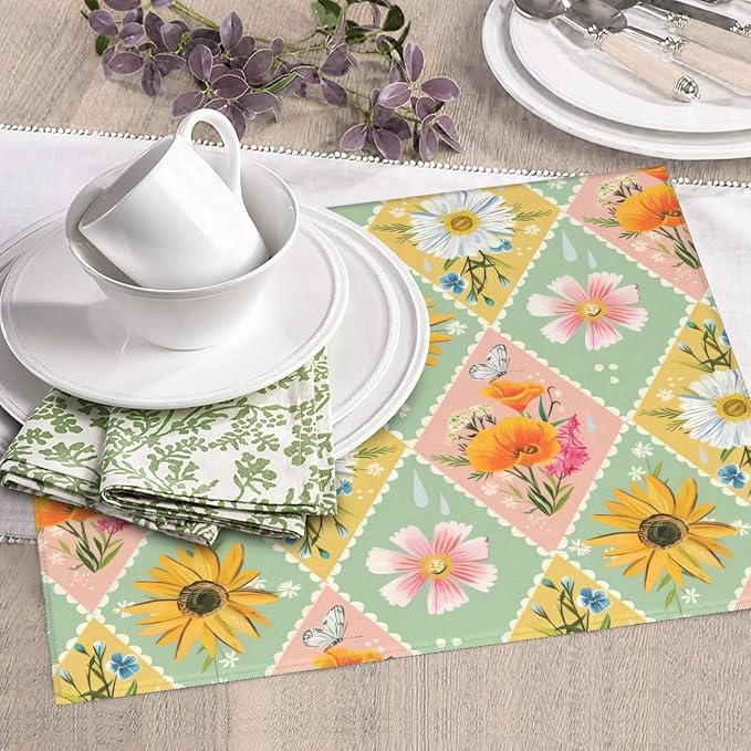 Daisy Flowers Dish Drying Mat 16x18 Inch, Microfiber Absorbent Fast Dry Mat - Image 7