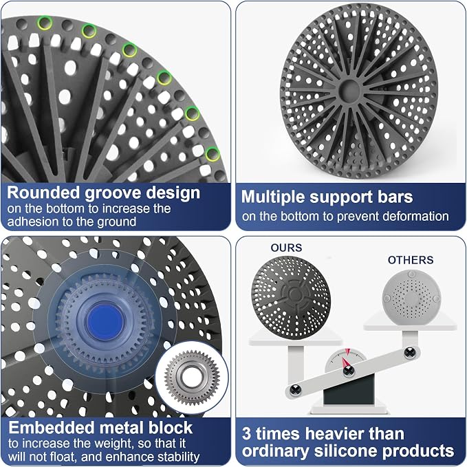 Shower Drain Hair Catcher 5.5 in Round Bathroom Sink Drain Strainer - Image 2