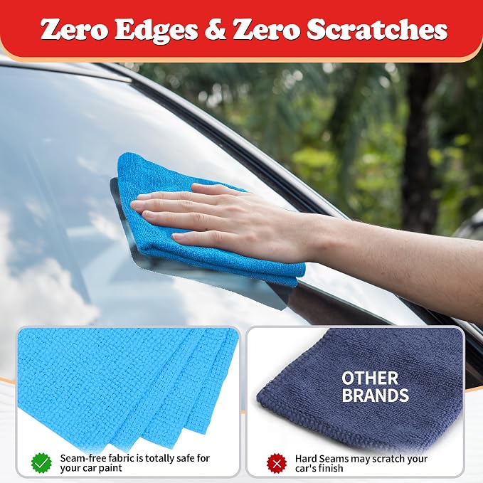 FIXSMITH Shop Towels, Microfiber Cleaning Cloth Bulk, 24 Pack Microfiber Towels - Image 4