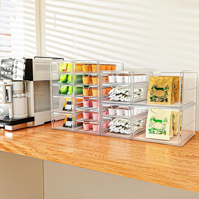 30 Drawers, Acrylic Desk Makeup Organizer, Plastic Drawers Organizer, Stackable - Image 7