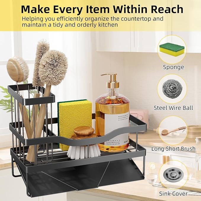 Sponge Holder for Kitchen Sink, Mecyfaty Sink Caddy - Image 3