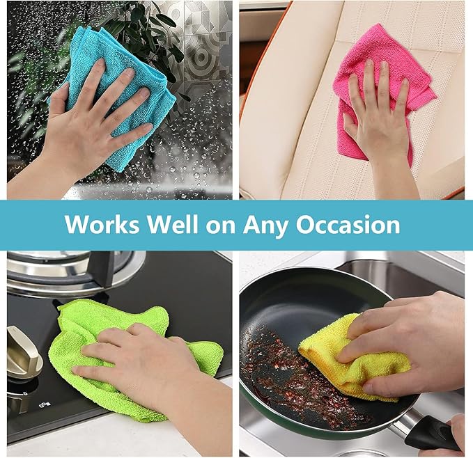 HOMEXCEL Microfiber Cleaning Cloth, 150 Pack Cleaning Rags, Cleaning Towels - Image 6