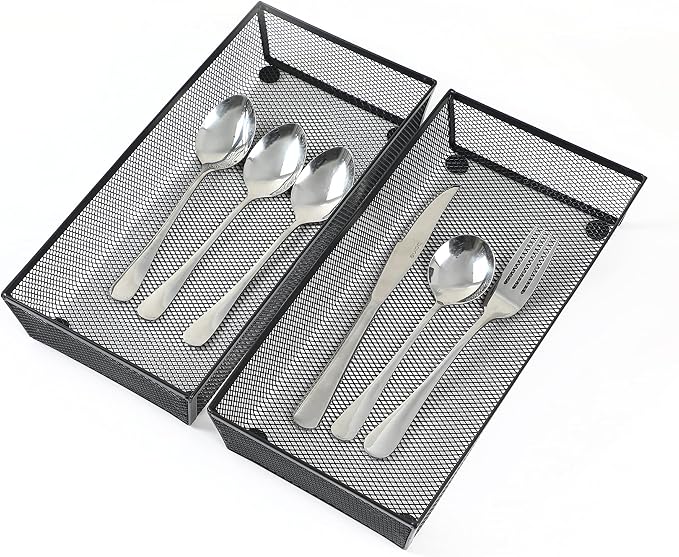 BYCY 3 Pack Mesh Flatware Drawer Organizer - Image 3