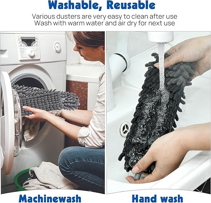 Dusters for Cleaning, Feather Duster Set, and Washable for Ceilings, Chandeliers - Image 7
