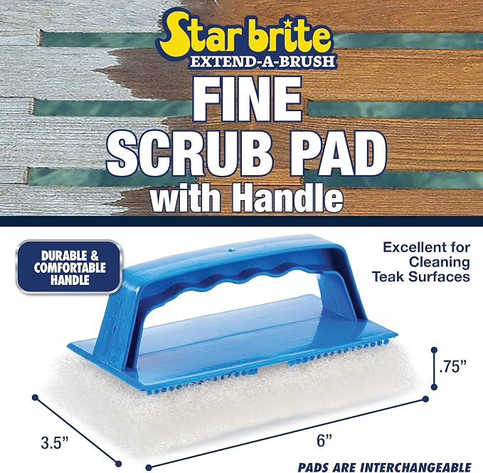 STAR BRITE Scrub Pad with Handle White - Image 2