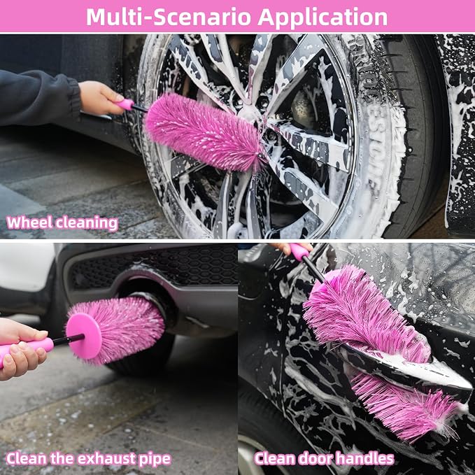 Wheel Cleaning Brush Hub Clean Tool and Rim Detailing Brush - Image 6