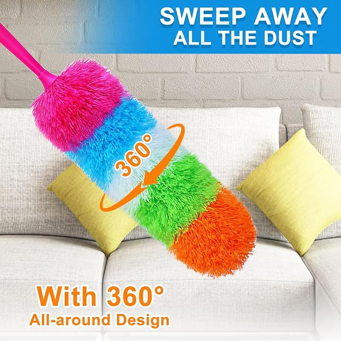 2 Pack Microfiber Hand Dusters, Bendable and Washable, Feather Duster - Image 3