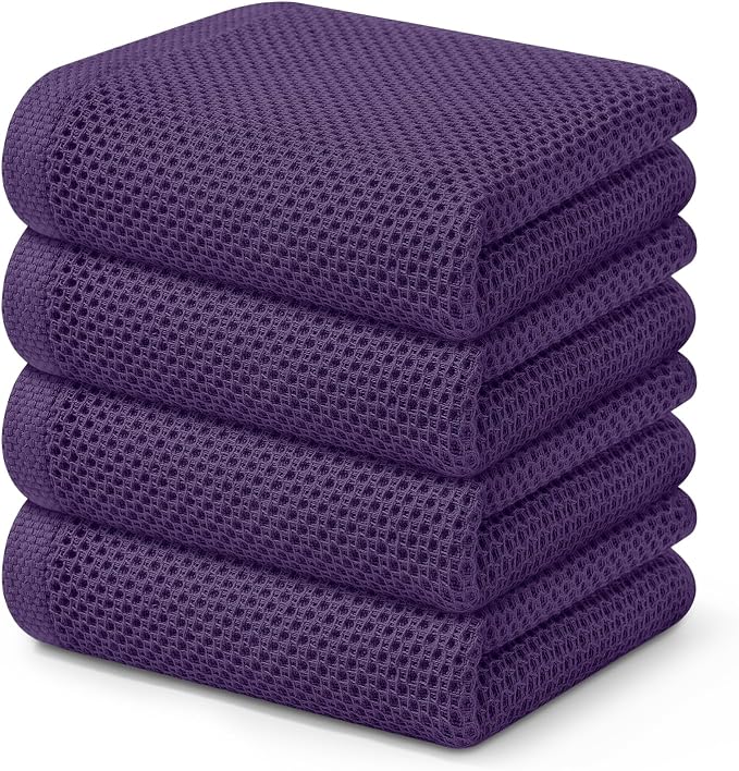 Kitinjoy 100% Cotton Waffle Weave Kitchen Hand Towels by Kitinjoy