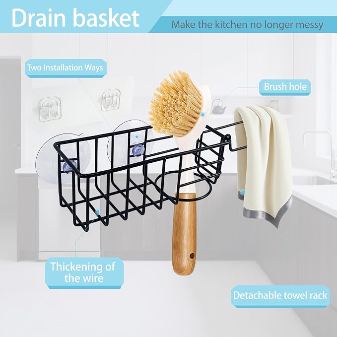 Sponge Holder with Dish Cloth Hanger - Image 4