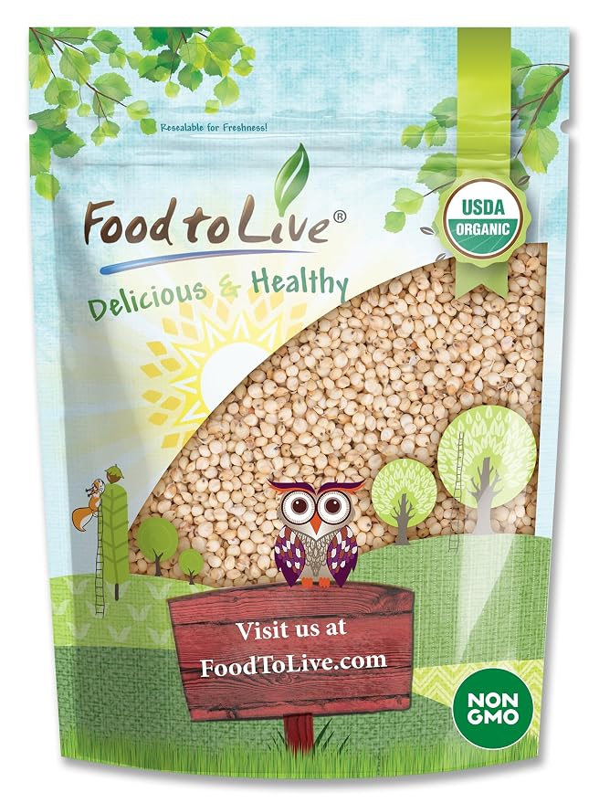 Food to Live Organic Italian White Whole Grain Sorghum, 3 Pounds – Non-GMO by FoodtoLive