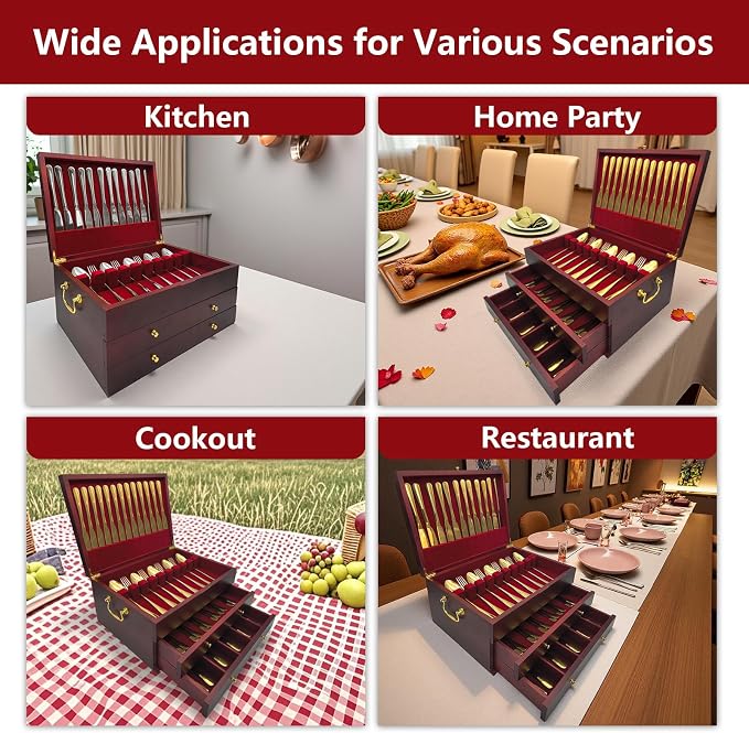 Silverware Storage Box, Kitchen Drawer Organizer, Drawer-containing flap-type - Image 4