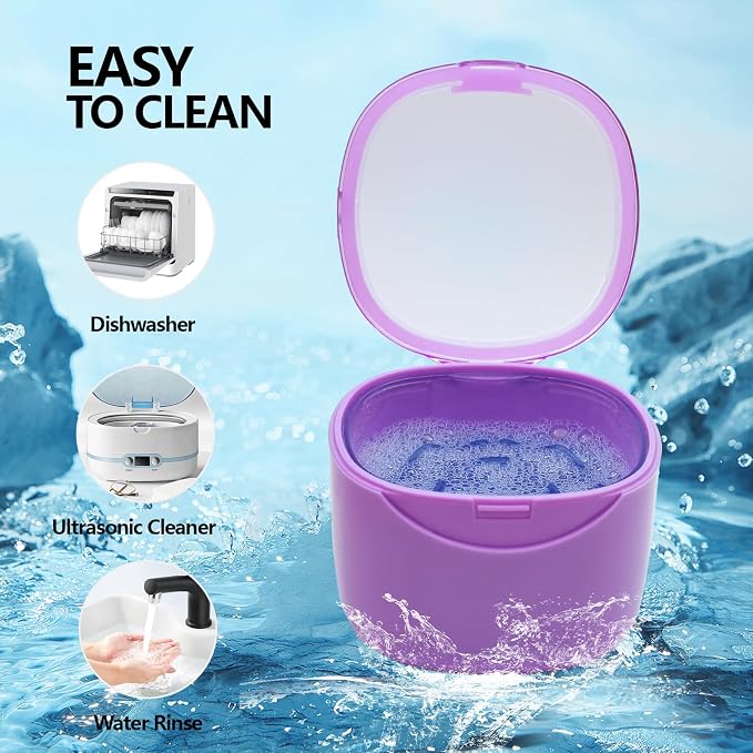 Purple Denture Cup Denture Bath Box Case - Image 7