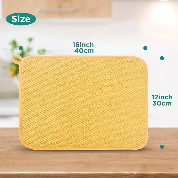 Microfiber Dish Drying Mat, Super Absorbent Kitchen Dish Drying Pad - Image 2