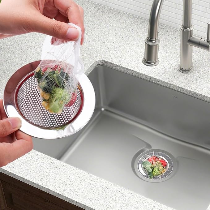 200 PCS Kitchen Mesh Sink Strainer, Disposable Sink Strainer Covers, Drain Nets by Unknown